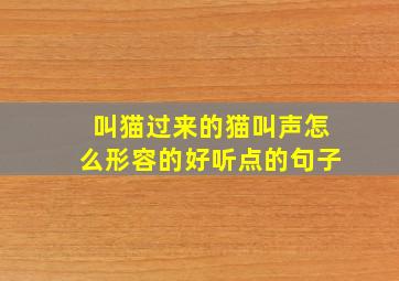 叫猫过来的猫叫声怎么形容的好听点的句子