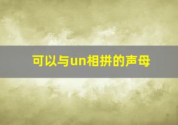 可以与un相拼的声母