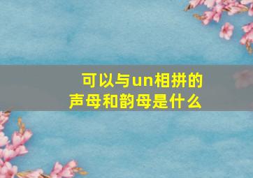 可以与un相拼的声母和韵母是什么