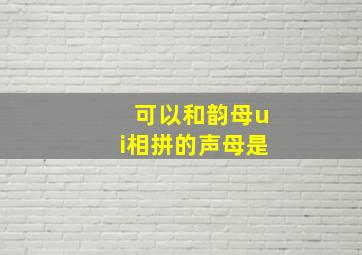 可以和韵母ui相拼的声母是