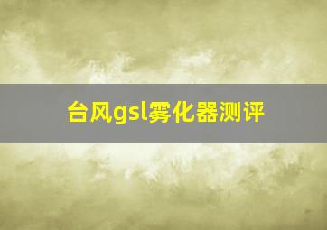 台风gsl雾化器测评