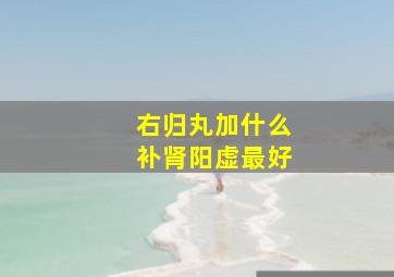 右归丸加什么补肾阳虚最好