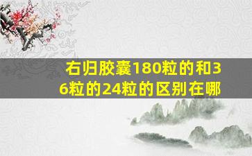 右归胶囊180粒的和36粒的24粒的区别在哪