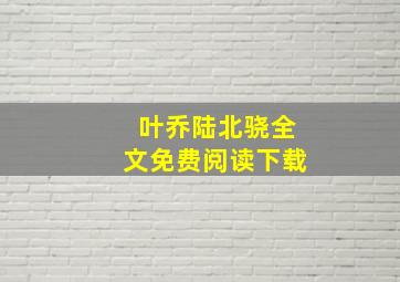 叶乔陆北骁全文免费阅读下载