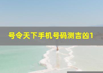 号令天下手机号码测吉凶1