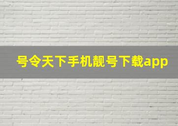 号令天下手机靓号下载app