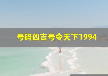 号码凶吉号令天下1994