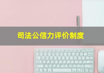 司法公信力评价制度