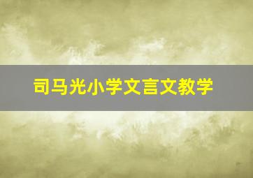 司马光小学文言文教学