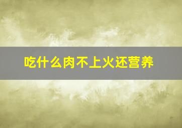 吃什么肉不上火还营养