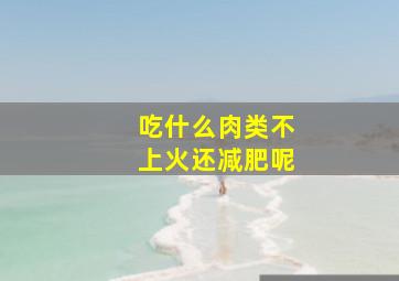 吃什么肉类不上火还减肥呢