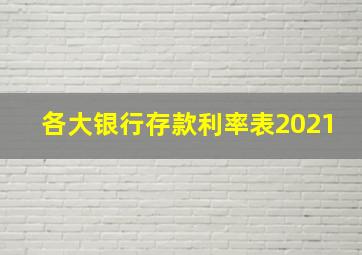 各大银行存款利率表2021