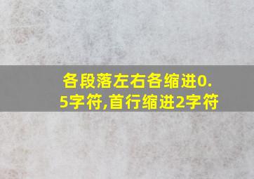 各段落左右各缩进0.5字符,首行缩进2字符