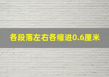 各段落左右各缩进0.6厘米