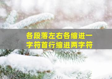 各段落左右各缩进一字符首行缩进两字符