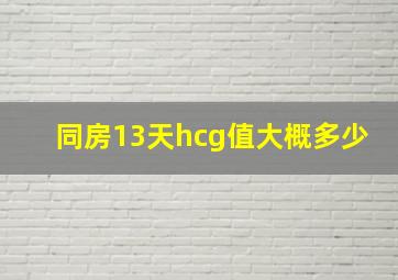 同房13天hcg值大概多少