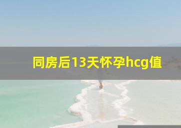 同房后13天怀孕hcg值