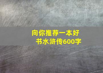 向你推荐一本好书水浒传600字