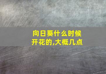 向日葵什么时候开花的,大概几点