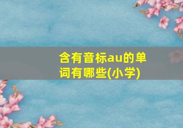 含有音标au的单词有哪些(小学)