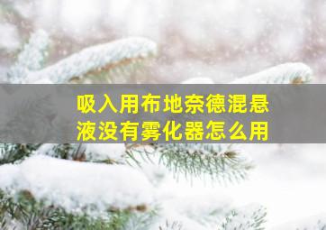 吸入用布地奈德混悬液没有雾化器怎么用