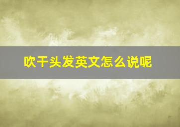 吹干头发英文怎么说呢