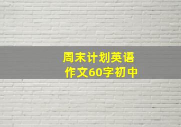 周末计划英语作文60字初中