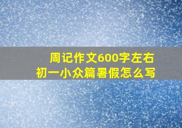 周记作文600字左右初一小众篇暑假怎么写