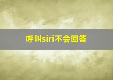 呼叫siri不会回答