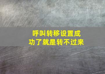 呼叫转移设置成功了就是转不过来