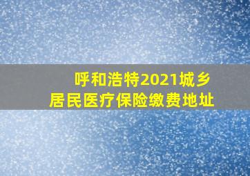 呼和浩特2021城乡居民医疗保险缴费地址