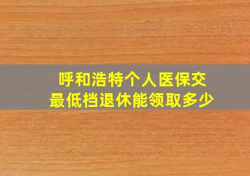 呼和浩特个人医保交最低档退休能领取多少