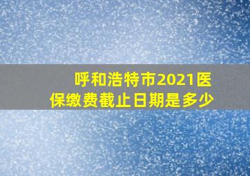 呼和浩特市2021医保缴费截止日期是多少