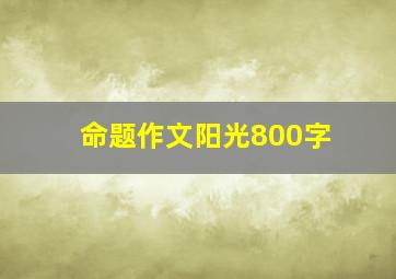 命题作文阳光800字