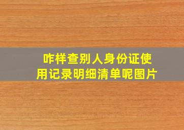 咋样查别人身份证使用记录明细清单呢图片