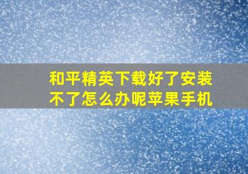 和平精英下载好了安装不了怎么办呢苹果手机