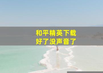 和平精英下载好了没声音了