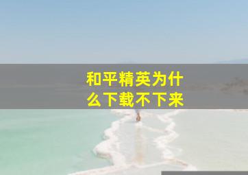 和平精英为什么下载不下来