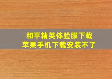 和平精英体验服下载苹果手机下载安装不了