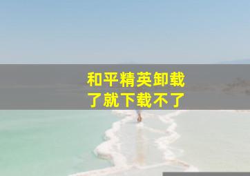 和平精英卸载了就下载不了