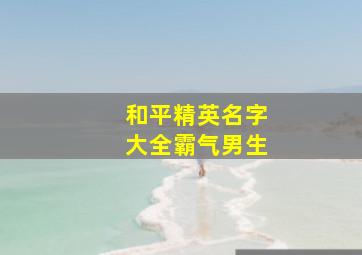 和平精英名字大全霸气男生