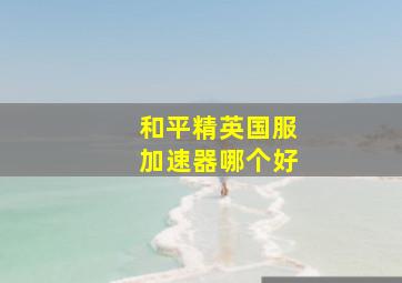 和平精英国服加速器哪个好