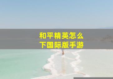 和平精英怎么下国际版手游