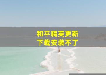 和平精英更新下载安装不了