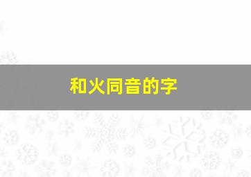 和火同音的字