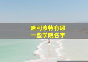 哈利波特有哪一些学院名字