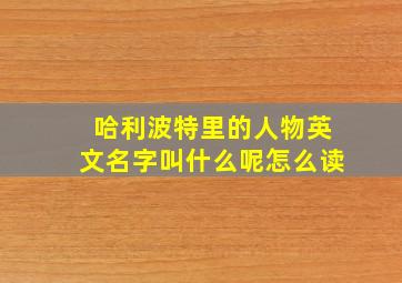 哈利波特里的人物英文名字叫什么呢怎么读