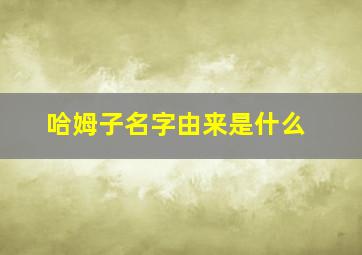 哈姆子名字由来是什么