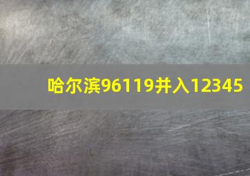 哈尔滨96119并入12345