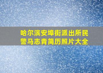 哈尔滨安埠街派出所民警马志青简历照片大全